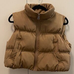 SHEIN Tan Puffer Vest for Women